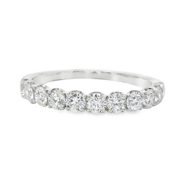18kt White Gold Natural Round Diamond Wedding Ring (.81ct)