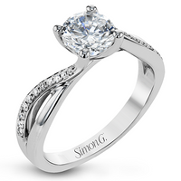 18kt White Gold Natural Round Diamond Engagement Ring (0.11ct)