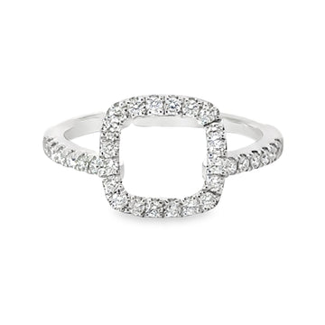 18kt White Gold Halo Style Natural Round Diamond Semi-Mount Ring (.34ct)