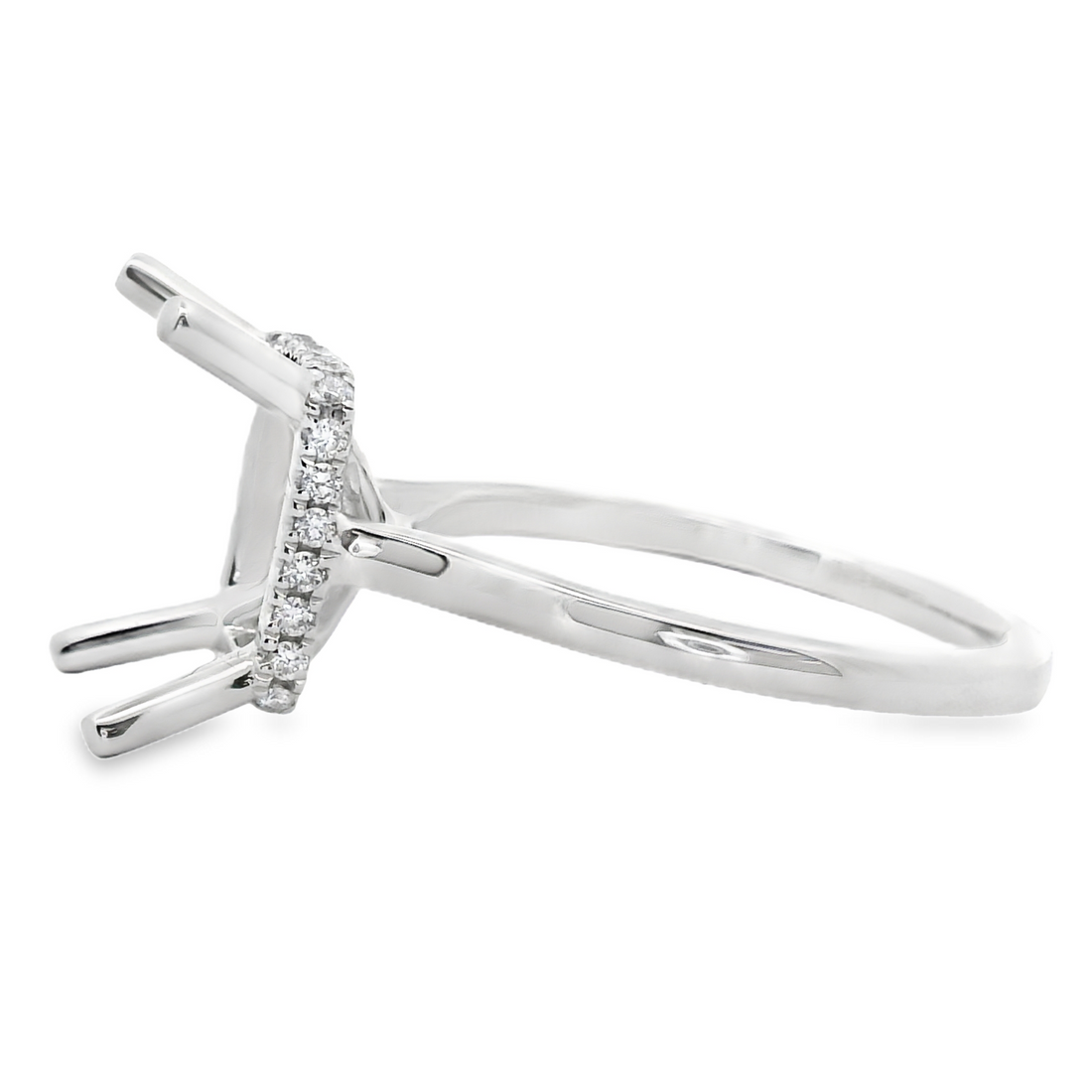 18kt White Gold Natural Round Diamond Semi-Mount Ring (.16ct)