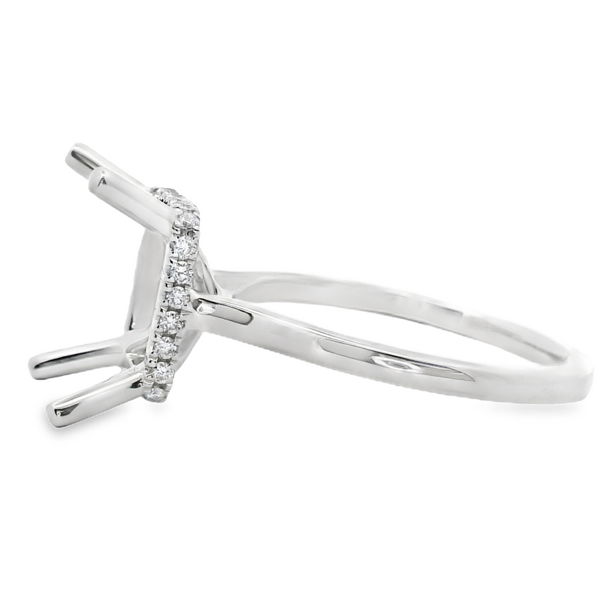 18kt White Gold Natural Round Diamond Semi-Mount Ring (.16ct)