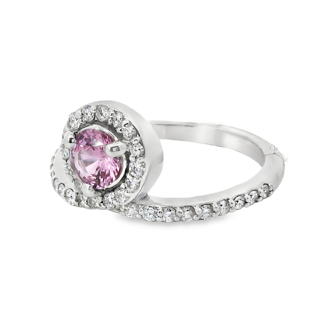 14kt White Gold Round Natural Diamonds and Round Natural Sapphire Ring (0.84ct)