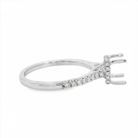 18kt White Gold Full-Cut Diamond Hidden Halo Semi-Mount Ring (.26ct)