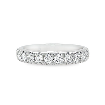 18K Ladies White Gold Diamond Wedding Band (.87ct)