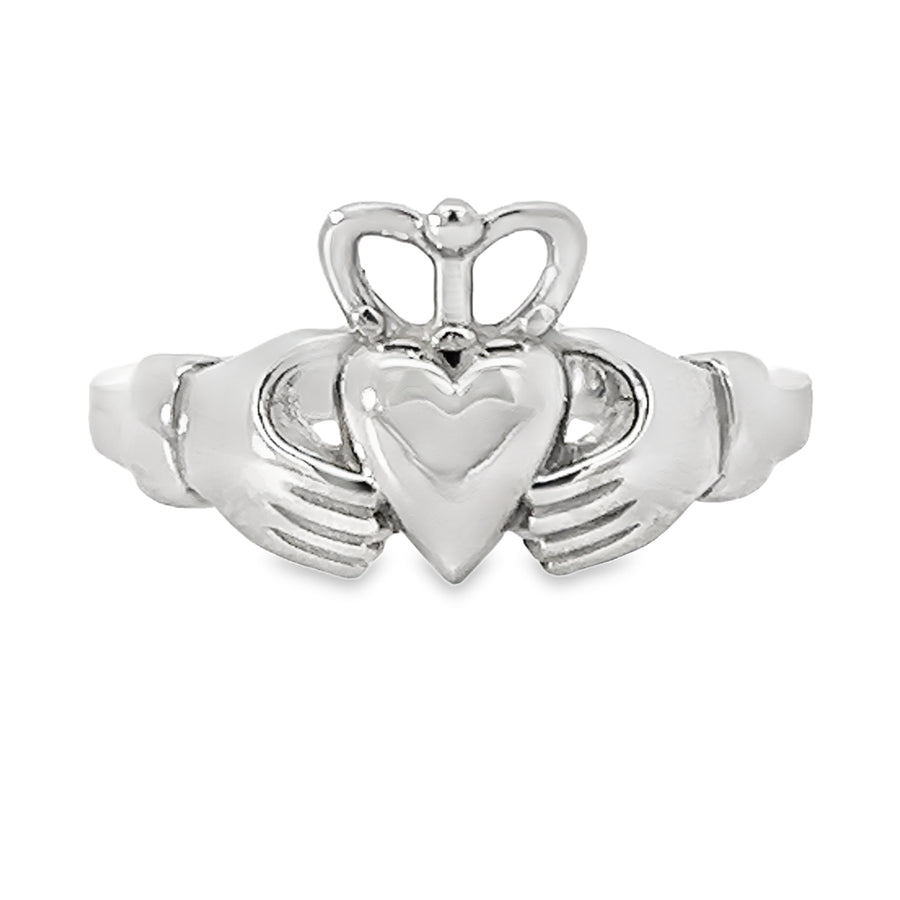 14kt White Claddagh Fashion Ring