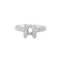 18kt White Gold Pave Natural Diamonds Semi-Mount Ring (0.73ct)