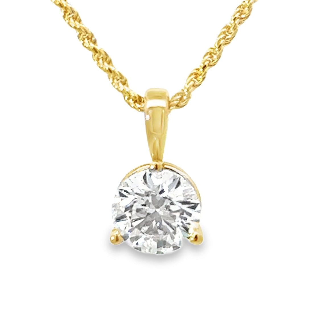 14kt Yellow Gold Lab-Grown Diamond Solitaire Pendant (1.02ct)