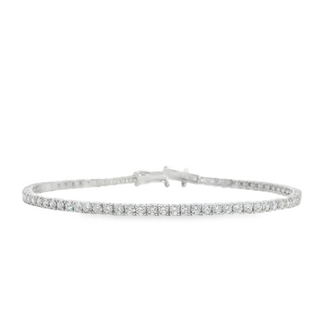 14kt White Gold 7" Lab-Grown Round Diamond Tennis Bracelet (2.96ct)