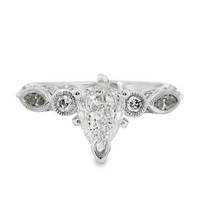 18kt White Gold Natural Pear Diamond Engagement Ring (0.9ct)