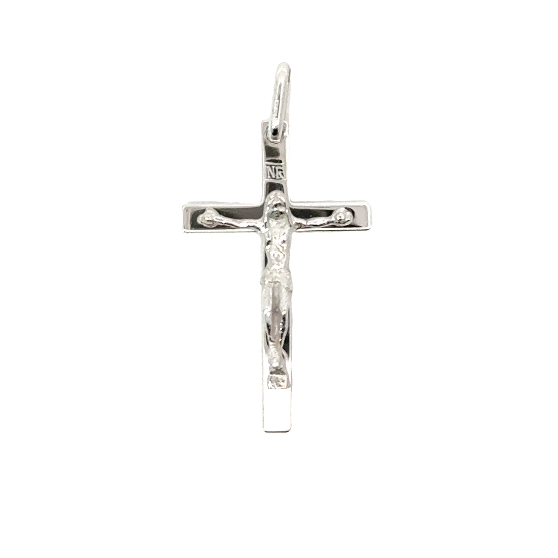 18K White Gold Italian Made Crucifix Pendant (2.1g)