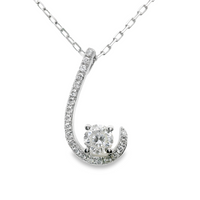 18kt White Gold Natural Diamond Free Form Pendant (0.58ct)