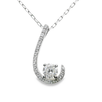 18kt White Gold Natural Diamond Free Form Pendant (0.58ct)