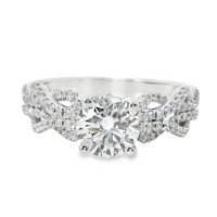 18kt White Gold Natural Round Diamond Engagement Ring (1.35ct)