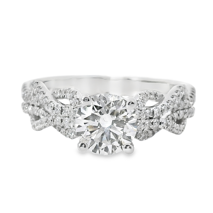 18kt White Gold Natural Round Diamond Engagement Ring (1.35ct)