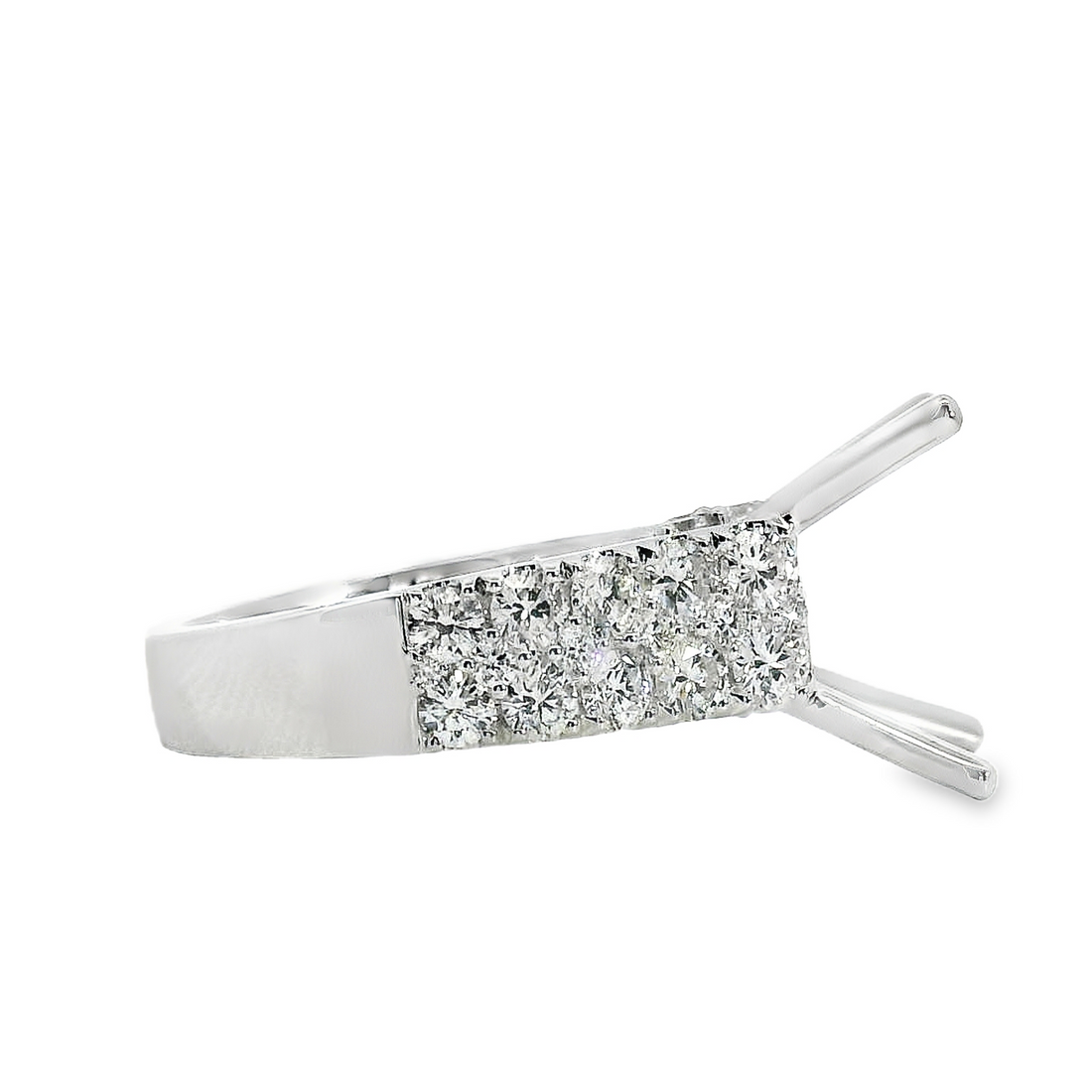 18kt White Gold Natural Round Diamond Semi-Mount Ring (1.80ct)