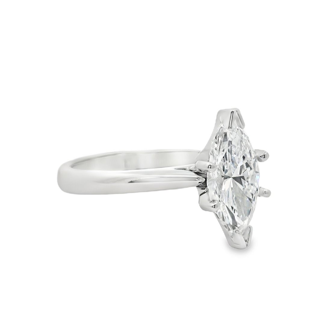 14kt White Gold Lab-Grown Marquise Diamond Engagement Ring (1.51ct)