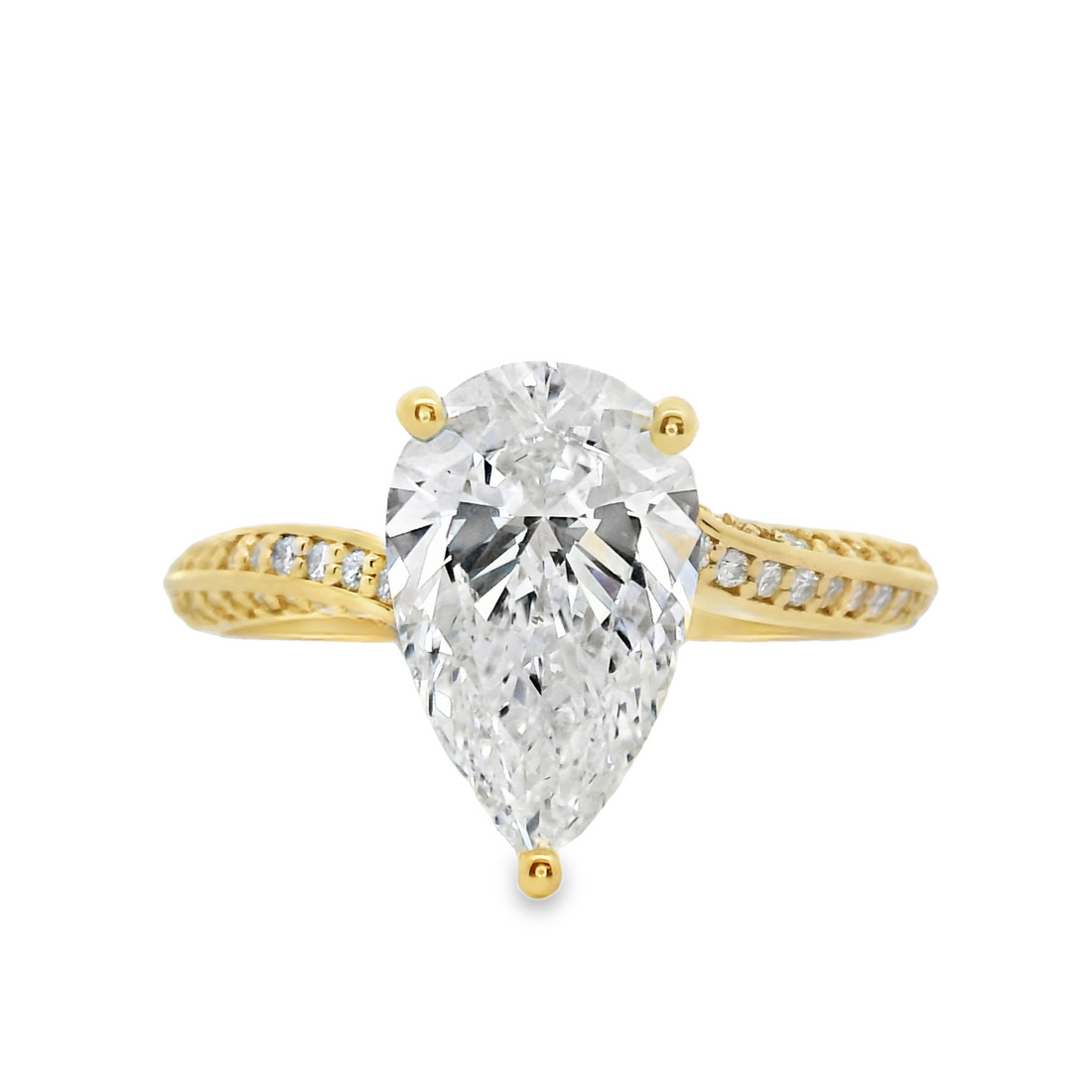 14kt Yellow Gold Lab-Grown Pear Diamond Engagement Ring (2.42ct)