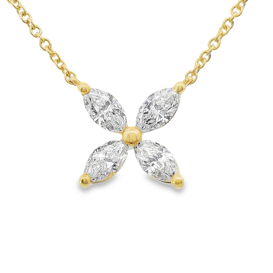 18kt Yellow Gold Natural Diamond Free Form Pendant (0.44ct)