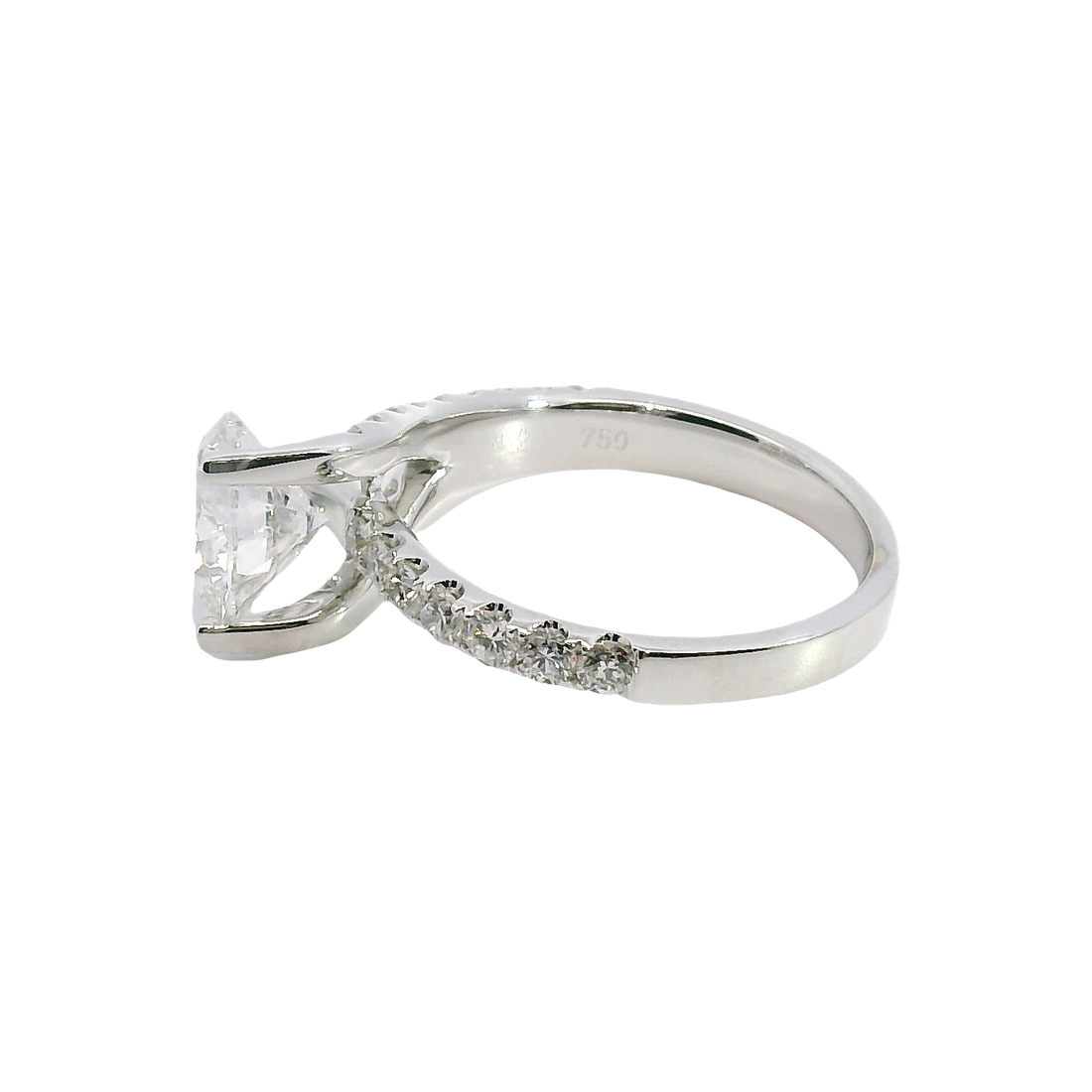 18kt White Gold Contemporary Natural Diamonds Semi-Mount Ring (0.71ct)