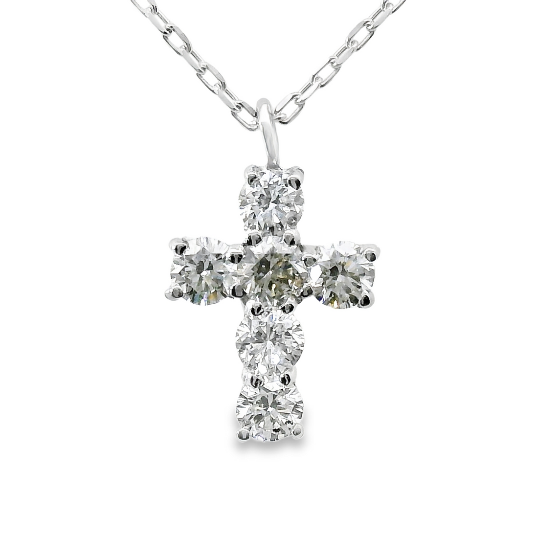 18kt White Gold Natural Diamond Cross Pendant (0.2ct)