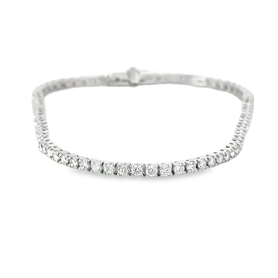 14K White Gold 7" Lab-Grown Diamond Tennis Bracelet (2.02ct)