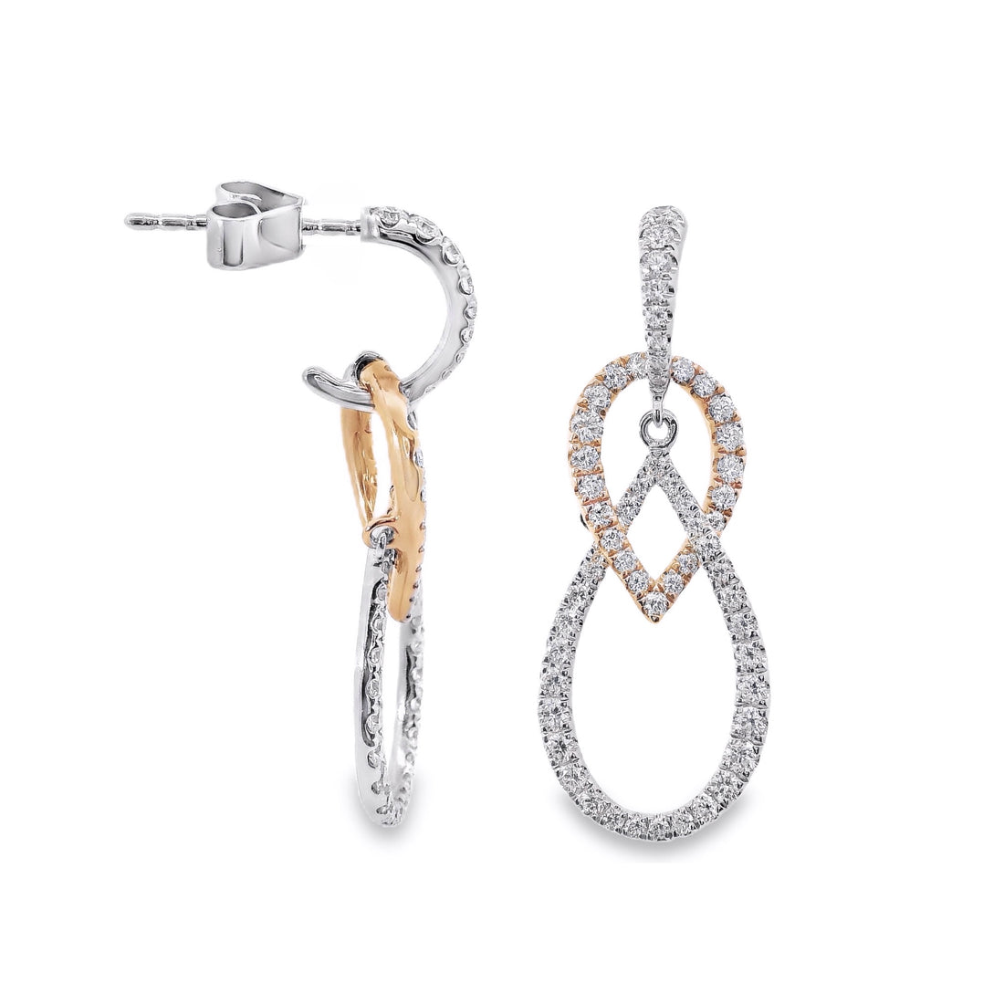 18kt Tu-Tone Gold Natural Diamonds Drop Earrings (1.01ct)