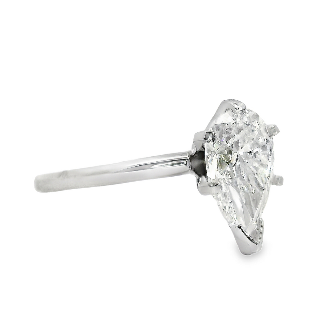 14kt White Gold Lab-Grown Pear Diamond Engagement Ring (2.02ct)
