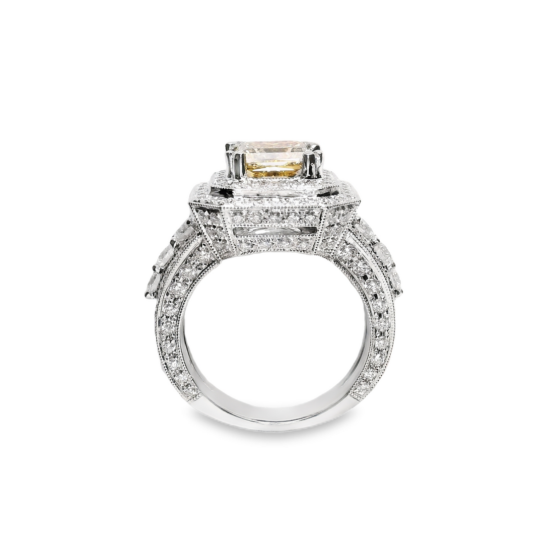 18kt White Gold Lab-Grown Princess Diamond Engagement Ring (4.41ct)
