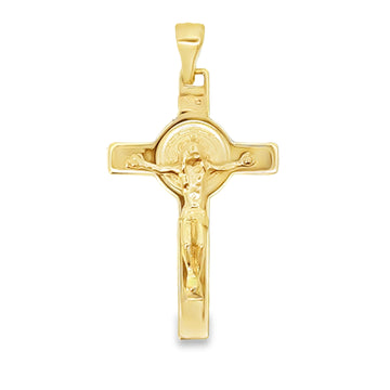 18kt Yellow Gold Italian Made Crucifix Pendant (3.17g)