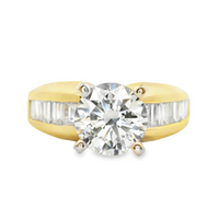 18kt Yellow Gold Natural Round Brilliant Diamond Engagement Ring (2.37ct)