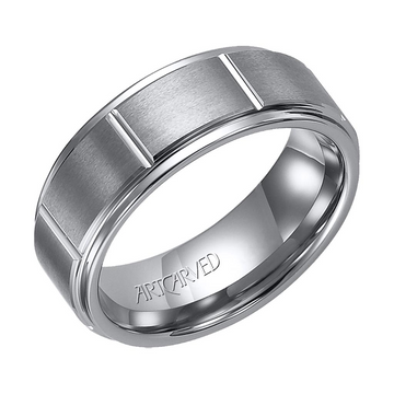 Artcarved White Tungsten Carbide 8mm Comfort Fit Ring