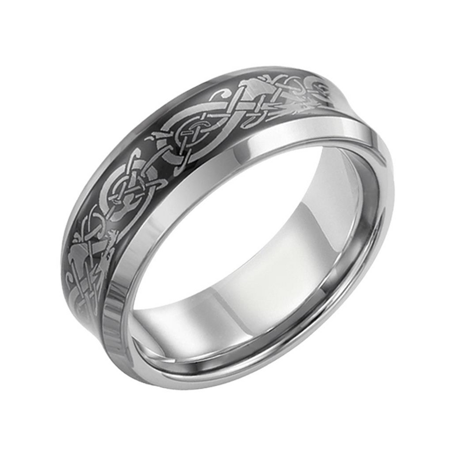 Artcarved Tungsten Carbide 8mm Laser Etched Ring