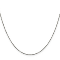 Sterling Silver 18" 1.1mm Rhodium Plated Box Chain (3.5g)