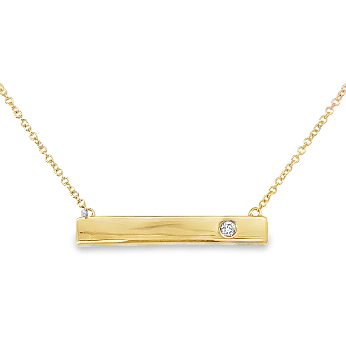 18kt Yellow Gold Natural Diamond Bar Pendant (0.27ct)