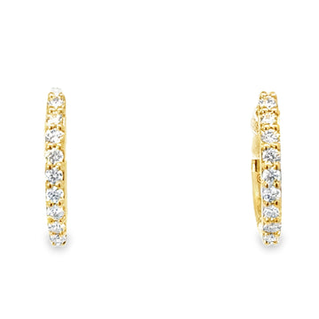 18kt Yellow Gold Natural Diamond Small Hoop Earrings (.21ct)