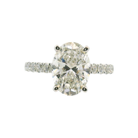 18kt White Gold Hidden Halo Natural Diamonds Semi-Mount Ring (0.58ct)