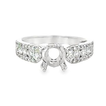18kt White Gold Channel Natural Diamonds Semi-Mount Ring (0.71ct)