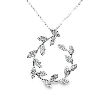 18kt White Gold Natural Diamond Free Form Pendant (0.74ct)