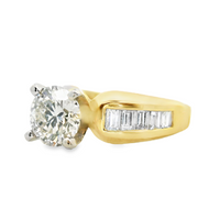 18kt Yellow Gold Natural Round Brilliant Diamond Engagement Ring (2.37ct)