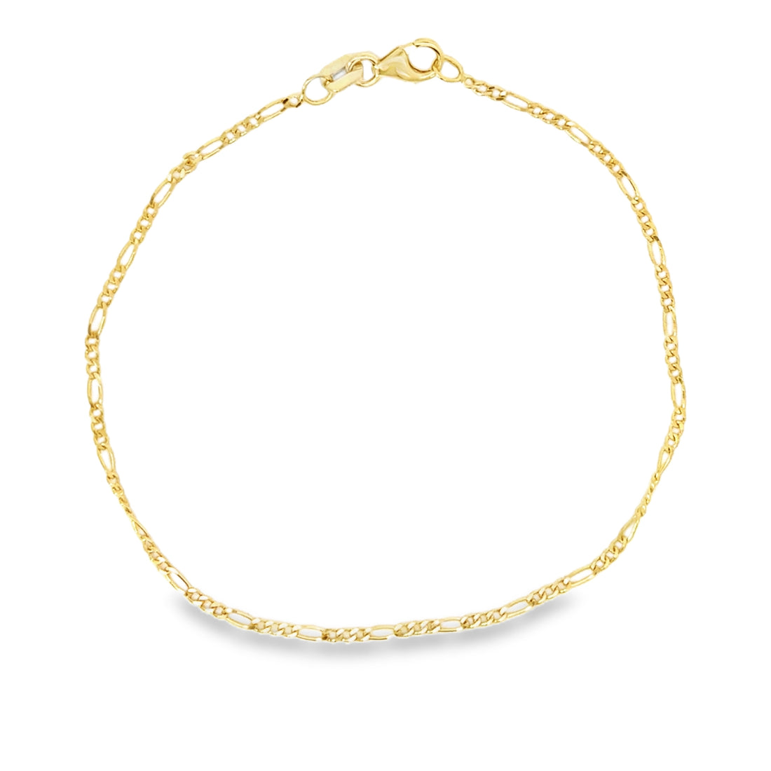 14K Yellow Gold 7" 1.48mm Figaro Style Bracelet (1.06g)