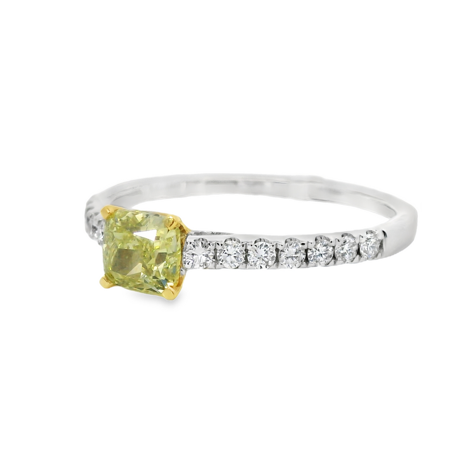 14kt White Gold Natural Round Diamond Engagement Ring (0.78ct)