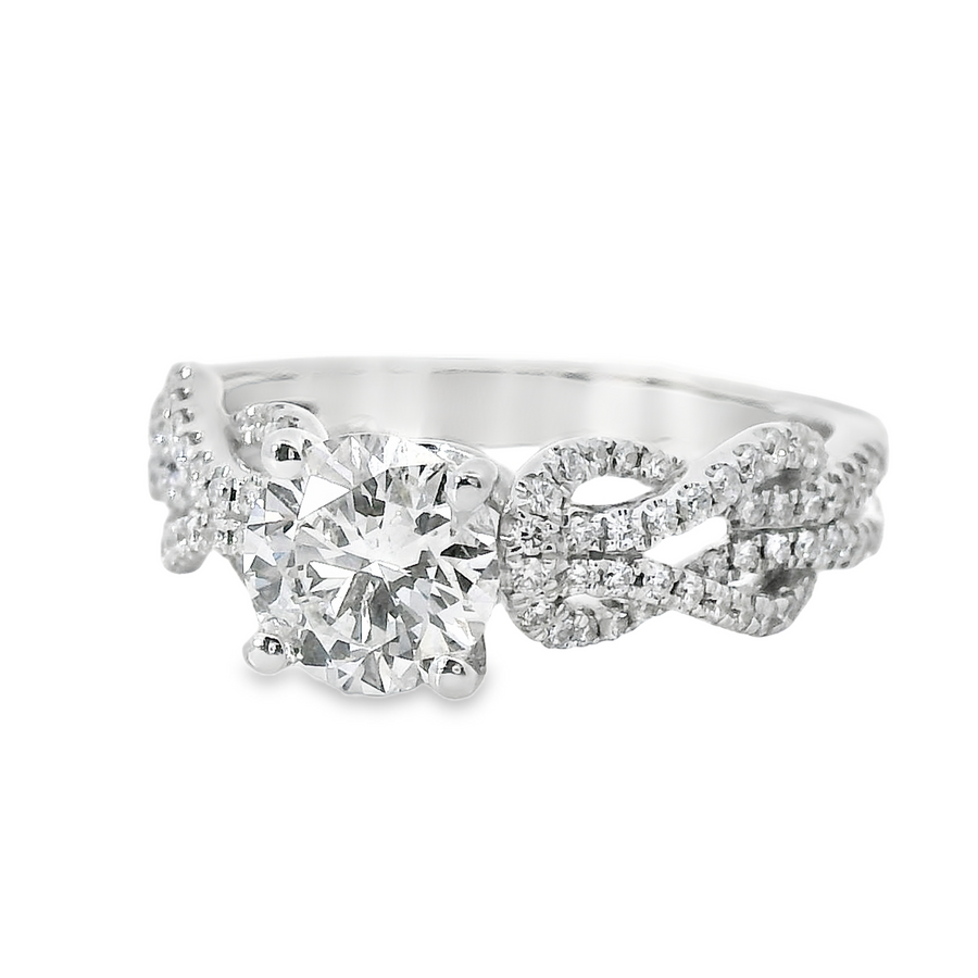 18kt White Gold Natural Round Diamond Engagement Ring (1.35ct)