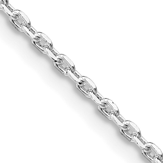 Sterling Silver 20" 1.5mm Rhodium Plated Oval Link Chain
