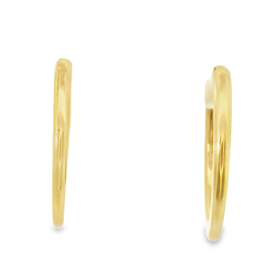 18kt Yellow Gold Italian Made Medium Hoop Earrings (1.2g)