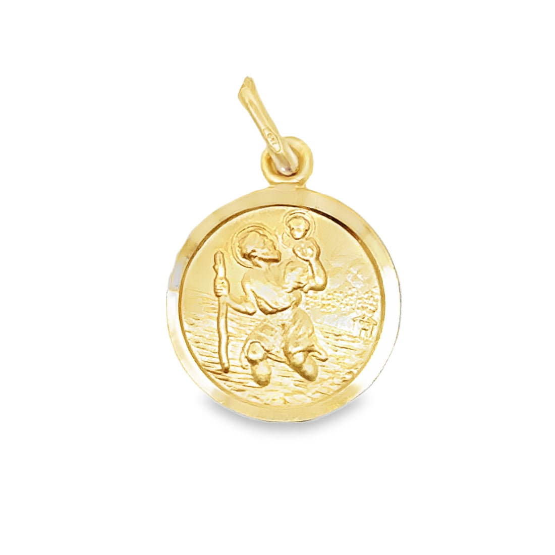 18kt Yellow Gold 15mm Italian Made St. Christopher Medal (2.52g)