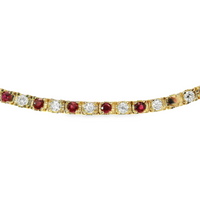 18kt Yellow Gold Natural Ruby and Natural Diamond Tennis Bracelet (1.45ct)