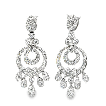 18kt White Gold Natural Diamonds Drop Earrings (1.1ct)