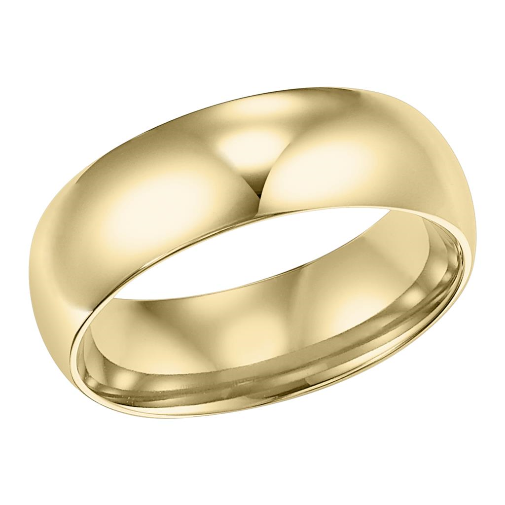 Goldman 14kt Yellow Gold 7.0mm Half-Round Wedding Band