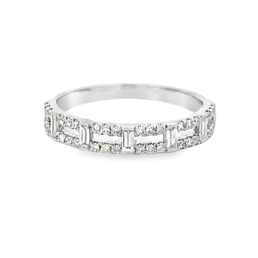 18kt White Gold Diamond Geometric Wedding Ring (0.37ct)