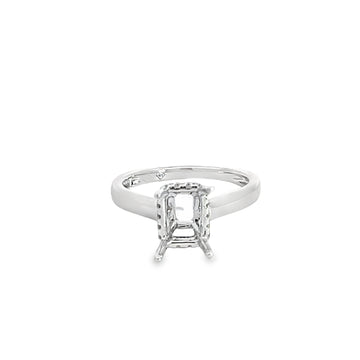 18K White Gold Natural Round Diamond Semi-Mount Ring (.20ct)